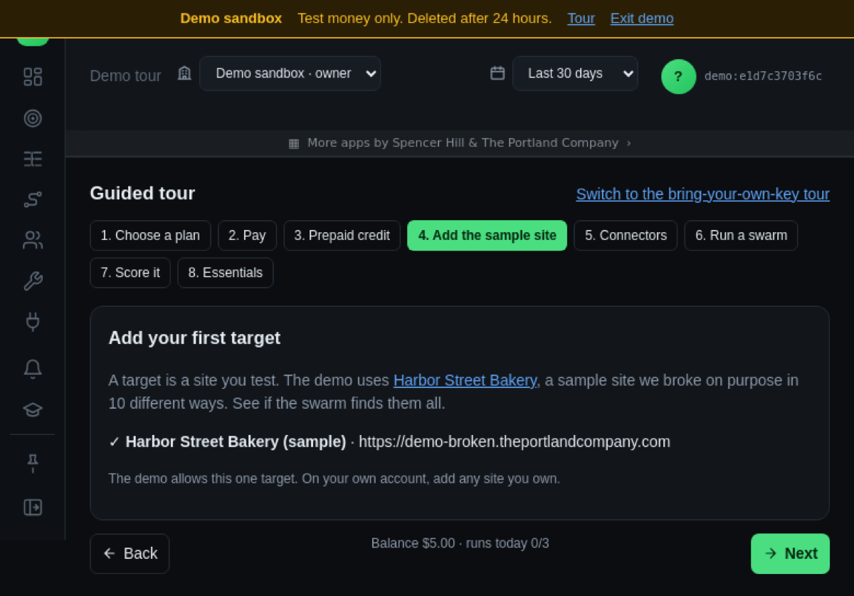 Add the sample site